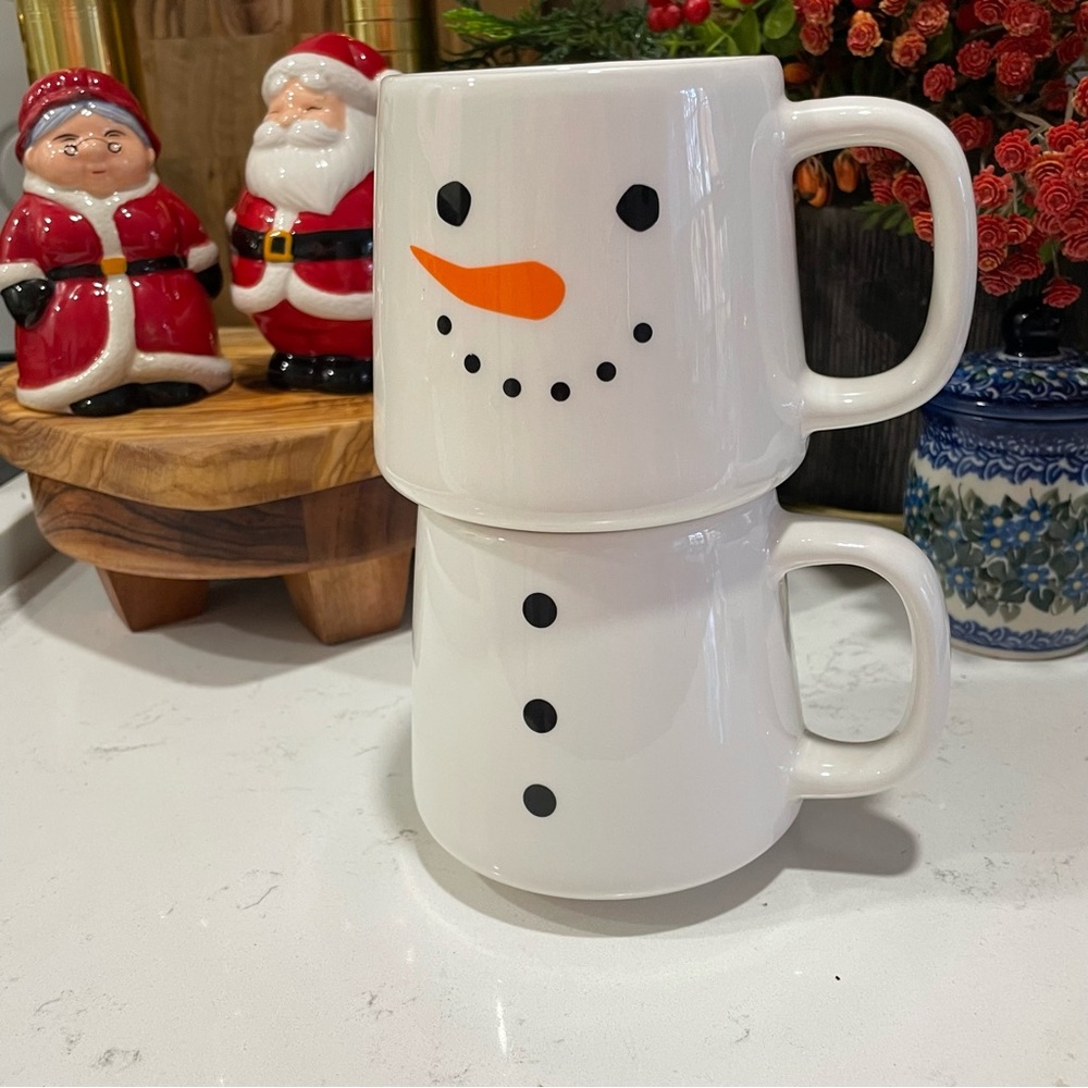 Christmas Holiday Stackable Snowman Mugs